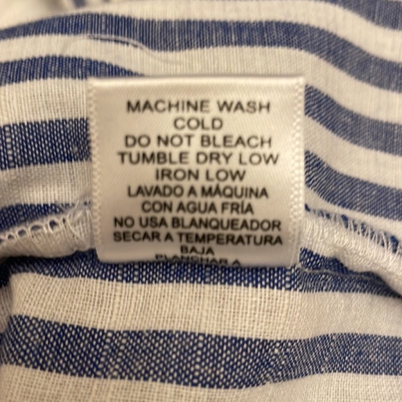 Love Tree Women’s Linen Look Shorts, Size L. Blue and White Vertical Stripes. - Picture 5 of 5